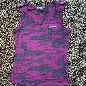 Threads purple/black burnout tank top